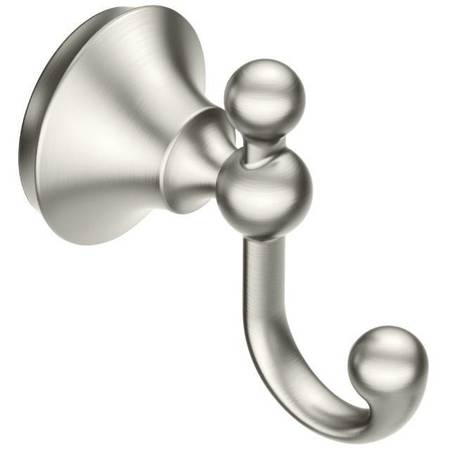 Moen Wynford Double Robe Hook Brushed Nickel YB5203BN