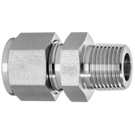 USA INDUSTRIALS Instrumentation Fitting, 316SS, Male Straight, 1/4" Tube x 1/4" NPT ZUSA-TF-YL-5