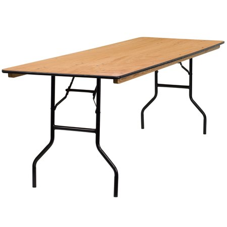 Flash Furniture Rectangle Folding Table, 30" W, 96" L, 30.25" H, Wood Top, Wood Grain YT-WTFT30X96-TBL-GG