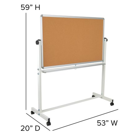 Flash Furniture Cork/Marker Board, 53W x 59H YU-YCI-002-CK-GG