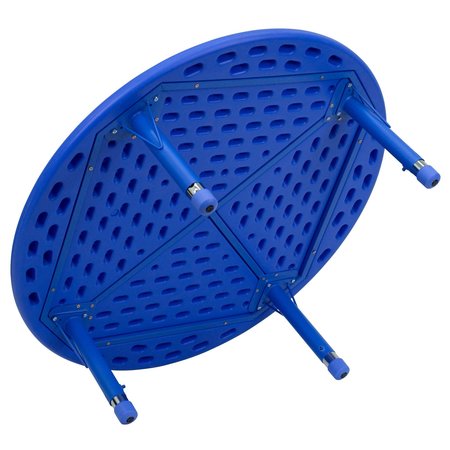 Flash Furniture Round Activity Table, 45 X 45 X 23.75, Plastic, Steel Top, Blue YU-YCX-005-2-ROUND-TBL-BLUE-GG