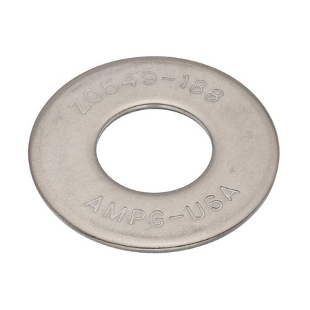 ZORO SELECT Flat Washer, Fits Bolt Size 5/8" , 18-8 Stainless Steel Plain Finish, 50 PK Z0549-188