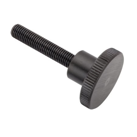 Zoro Select Thumb Screw, 5/16"-24 Thread Size, Round, Black Oxide Steel, 1/4 in Head Ht, 2 1/4 in Lg Z1099