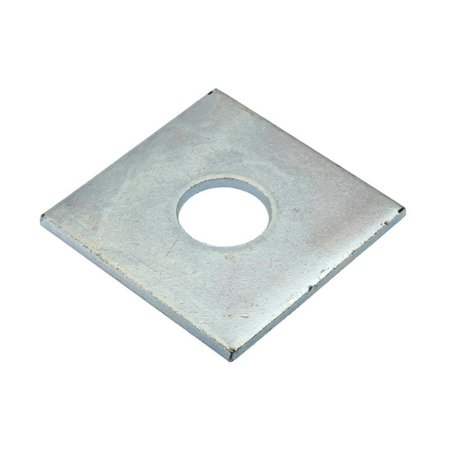 ZORO SELECT Square Washer, Fits Bolt Size 5/8 in Low Carbon Steel, Zinc Plated Finish Z8942-ZN