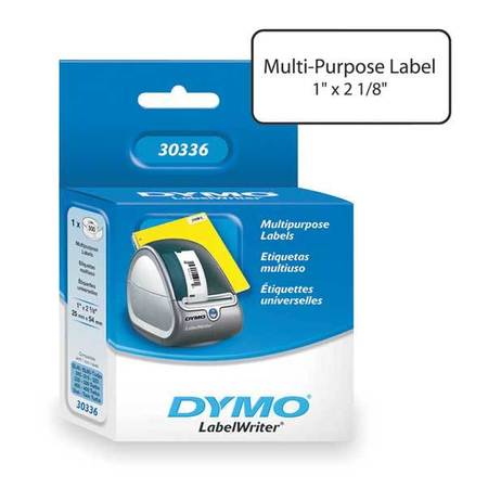 Dymo Printer Label, 1" W, 2-1/8" 30336