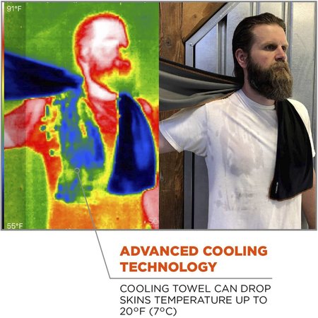 Chill-Its By Ergodyne Cooling Towel, Lime, 40-7/8inL x 9-3/4inW 6602MF