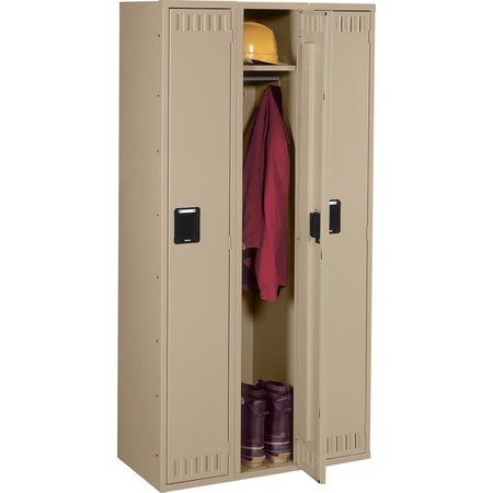 Tennsco Wardrobe Locker, 36 in W, 18 in D, 72 in H, (1) Tier, (3) Wide, Sand STS-121872-CSD