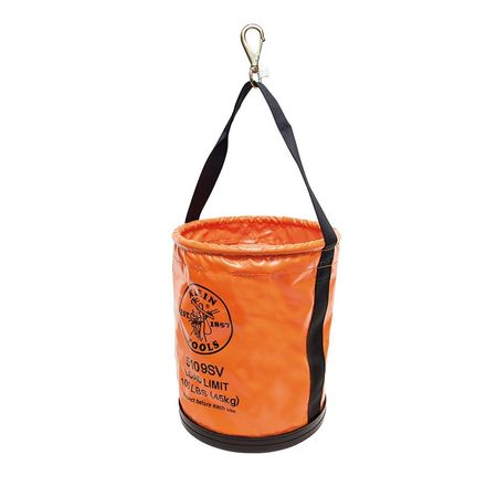 Klein Tools Bucket Bag, Orange, vinyl, 0 Pockets 5109SV