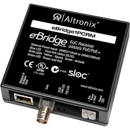 Altronix PoE Extender, 3-1/2" W, 24VAC/DC Input V EBRIDGE1PCRM