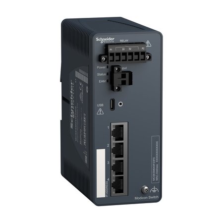 SCHNEIDER ELECTRIC Network switch, Modicon Networking, managed switch, 4 ports for copper MCSESM043F23F0