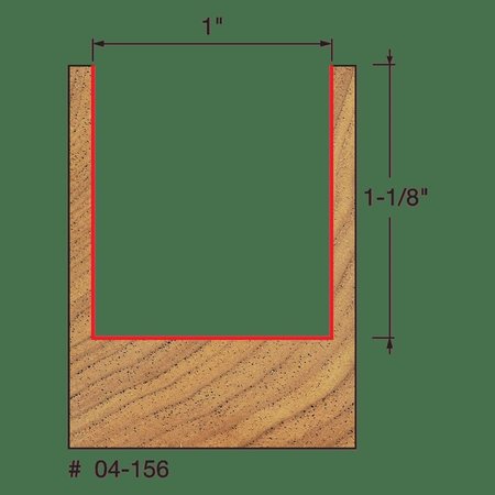 Freud Double Flute Straight Bit, 1" dia. 04-156