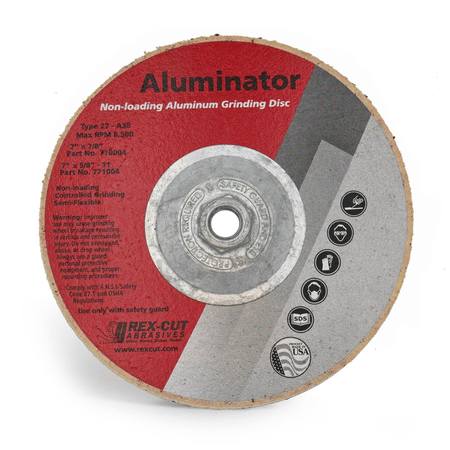 REX CUT Aluminator Grinding Disc 7 X 5/8-11 T27 Aluminator Grind A36 771004