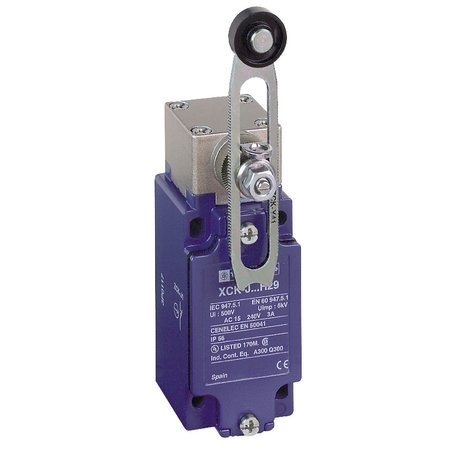 TELEMECANIQUE SENSORS Limit Switch, Adjustable Roller Lever, Rotary, 1NC/1NO XCKJ50541