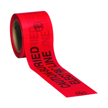 Klein Tools Caution Tape, Barricade, CAUTION-BURIED ELECTRIC LINE, Red, 200-Foot 58002