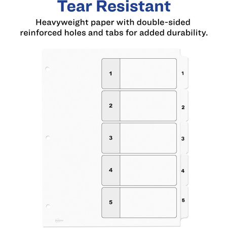 Avery Avery® Ready Index® Table of Contents Dividers 11130, 5-Tab Set 7278211130