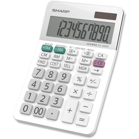 Sharp Calculators Calculator, Desktop, 10-Digit, We EL330WB