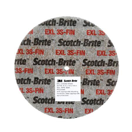 SCOTCH-BRITE Unitized Wheel XL, 3"x 1/4"x 1/4", 3S FIN XL-UW 397