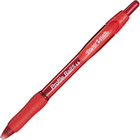 Paper Mate Ballpoint Pens, Textured, Plastic, Red, PK12 2095454