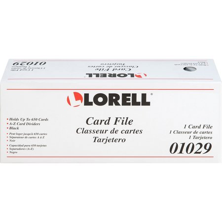 Lorell Desktop Card File, 650 Card, Black, Clear LLR01029