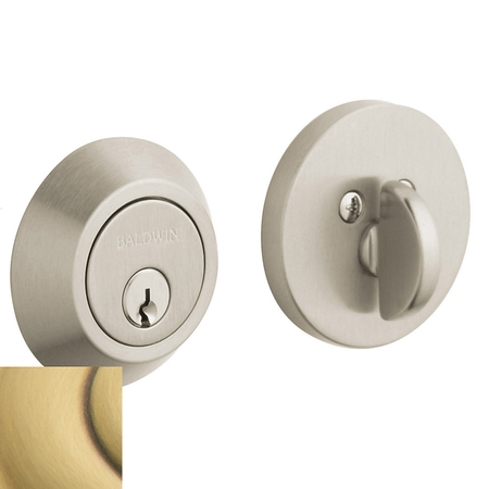 BALDWIN Estate Satin Brass with Brown Deadbolts 8241.060