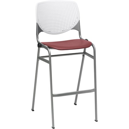 Kfi Poly Stack Barstool, Burgundy Seat BR2300-BP08-SP07