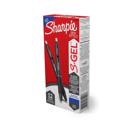 Sharpie S-Gel Pen, Fine 0.5mm, Blue, PK12 2096146