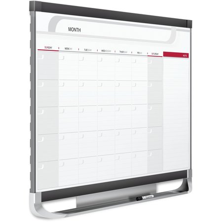 Quartet 24"x36" Magnetic Melamine Calendar Planning Board, White/Tan/Red CP32P2