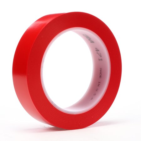 3M Vinyl Tape, 471, Red, 1-1/2In X 36Yd 471