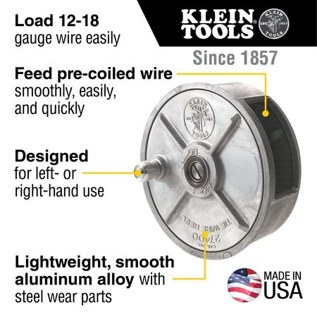 Klein Tools Tie Wire Reel, Lightweight Aluminum 27400
