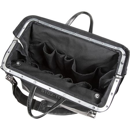 Klein Tools Tool Bag, Tool Bag, Black, Canvas, 13 Pockets 510216SPBLK