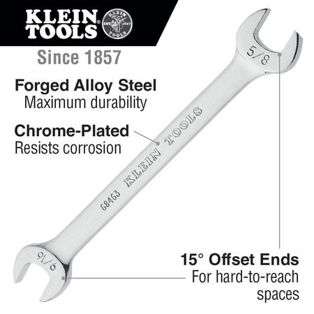 Klein Tools Open-End Wrench 11/16-Inch and 3/4-Inch Ends 68464