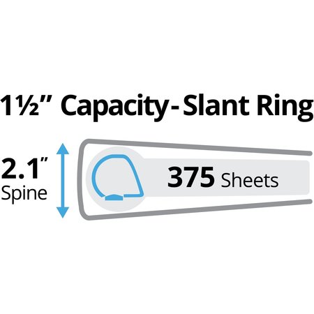 Avery Binder, Durable View, Slant Rings, 1.5", Wht 17022