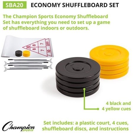 Champion Sports Economy Shuffleboard Set, Ct, Cues Discs SBA20
