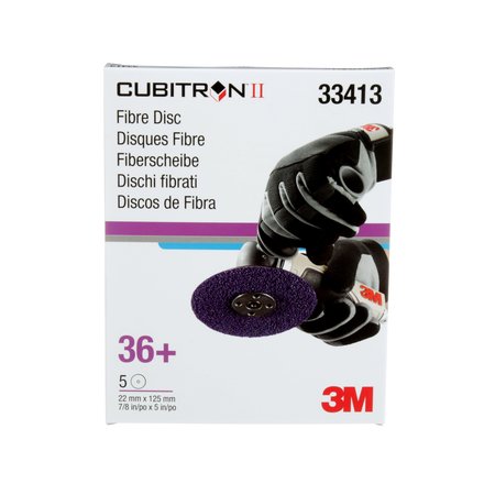 3M CUBITRON CubitroniI Fibre Disc, 33413, 5"x7/8i, PK25 33413