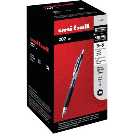 Uni-Ball Pen, 207, Rtrct, 0.7Mm, Bk, PK36 UBC1921064