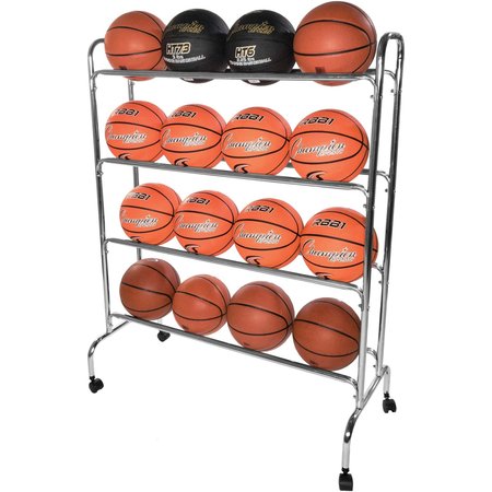 Champion Sports Basketball Cart, 4 tier, 16 ball capacity BRC4