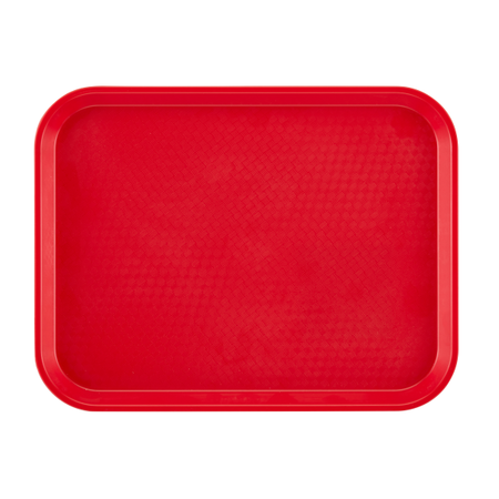 CAMBRO Textured Surface Tray, 13 9/16 in L, Red EA1014FF163