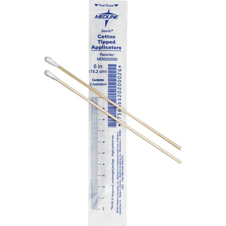 Medline Sterile Cotton-Tip Applicators, 6", PK200 MDS202000