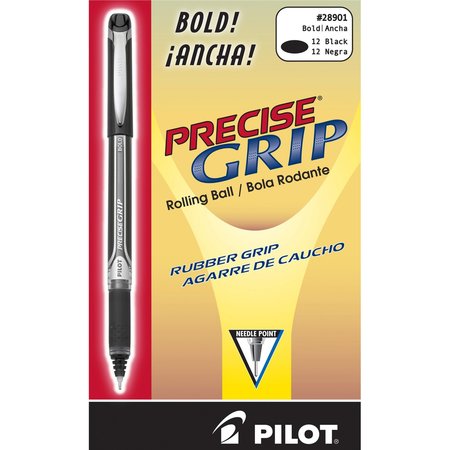 Pilot Pen, Precise, Grip, Rb, Bold, Bk, PK12 28901