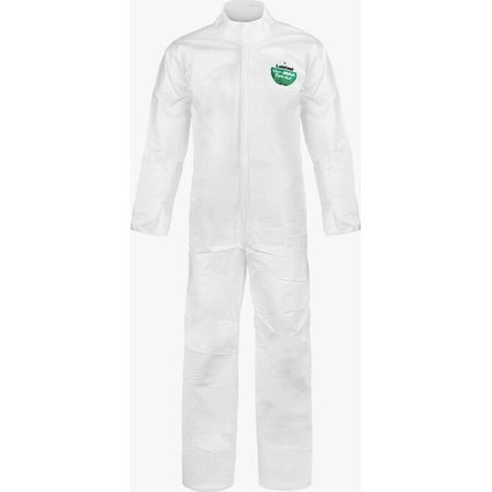 LAKELAND Coveralls, 25 PK, White, SMS, Zipper COL412-2X