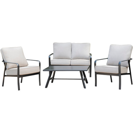 HANOVER Cortino 4-Piece Commercial-Grade Patio Seating Set CORT4PCL-ASH