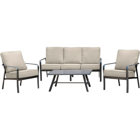 HANOVER Cortino 4-Piece Commercial-Grade Patio Seating Set CORT4PCS-ASH