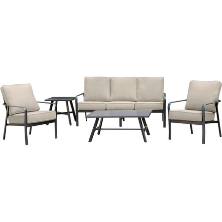 HANOVER Cortino 5-Piece Commercial-Grade Patio Seating Set CORT5PCS-ASH