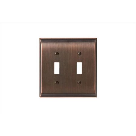 AMEROCK 2 Toggle Wall Plates, Number of Gangs: 2 Zinc, Oil Rubbed Bronze Finish BP36501ORB