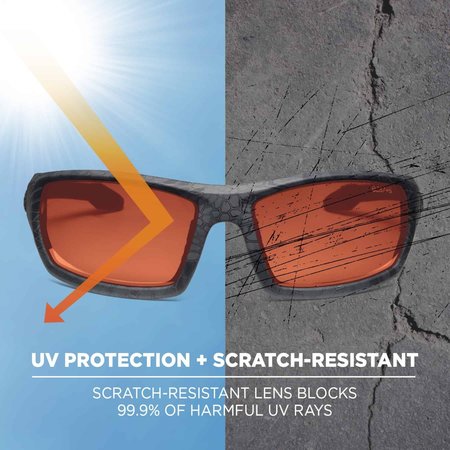 Ergodyne Ballistic Polarized Safety Glasses, Copper Scratch-Resistant ODIN-PZTY