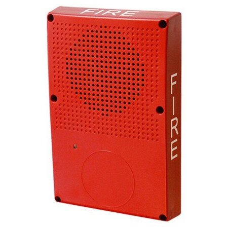 Edwards Signaling Outdoor Speaker Strobe, Marked Fire, Red WG4RF-SVMHC
