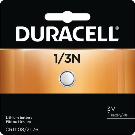 DURACELL Button Cell Battery, 1/3 N, Lithium, 3V DL1/3NBPK