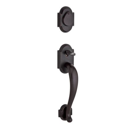 BALDWIN RESERVE S Double Cylinder Adirondack Handleset, Rustic Knob Dark Bronze DC.ADIXRUS.RSR.481.S