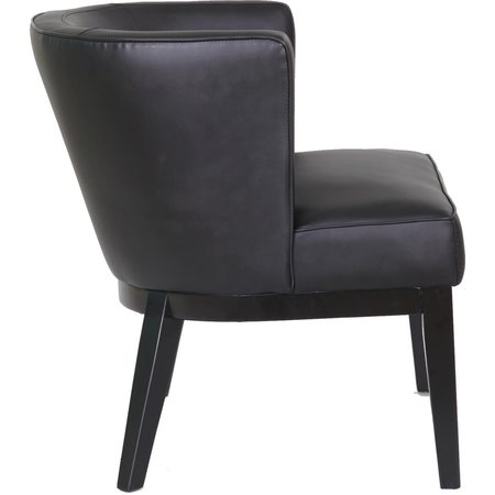 Boss Black Chair, 25 1/2 in W 29" L 28" H, Fixed, Vinyl Seat, Ava Accent Series B529BK-BK