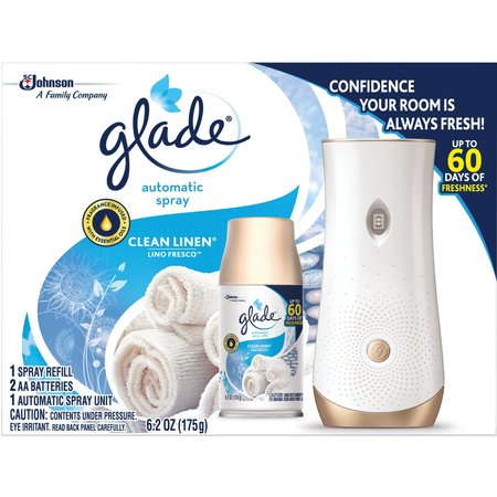 Glade Automatic Spray Hldr and Clean Linen, PK4 306038